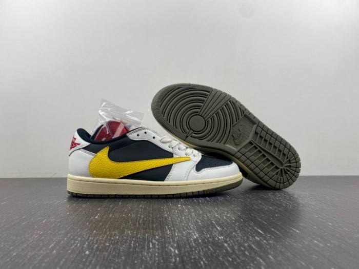 Travis Scott x Air Jordan 1 Low White/Dark Blue/Yellow